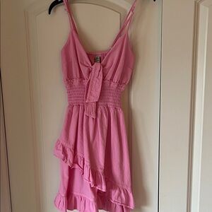 Pink Sleeveless Dress with Ruffle Hem. Junior size.